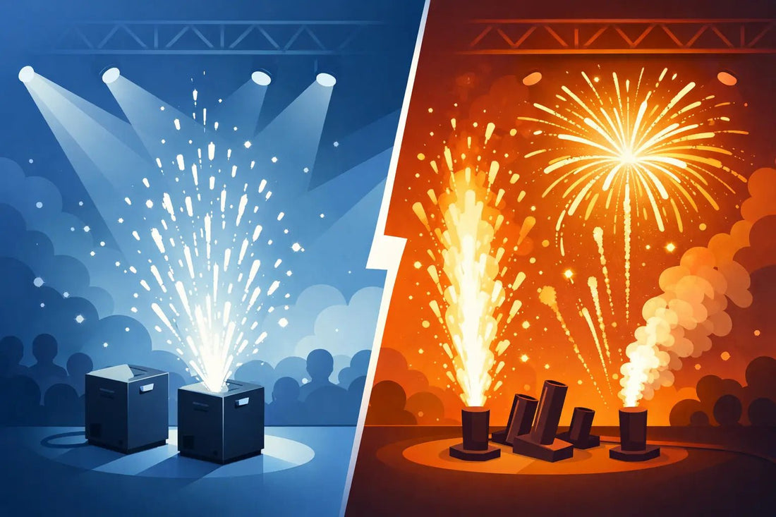 Cold Spark Versus Pyrotechnics for Events - DJ And Photo Booth Supply