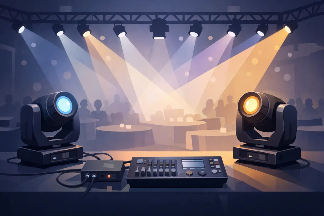 DMX Moving Head Lights Setup for Paid Events - DJ And Photo Booth Supply