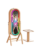 55 Inch Mirror 21.5 Inch Touch Screen Wood Photo Booth DJPBS-55PB Wood Mirror Booth - DJ And Photo Booth Supply