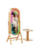 55 Inch Mirror 21.5 Inch Touch Screen Wood Photo Booth DJPBS-55PB Wood Mirror Booth - DJ And Photo Booth Supply