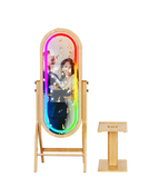 55 Inch Mirror 21.5 Inch Touch Screen Wood Photo Booth DJPBS-55PB Wood Mirror Booth - DJ And Photo Booth Supply
