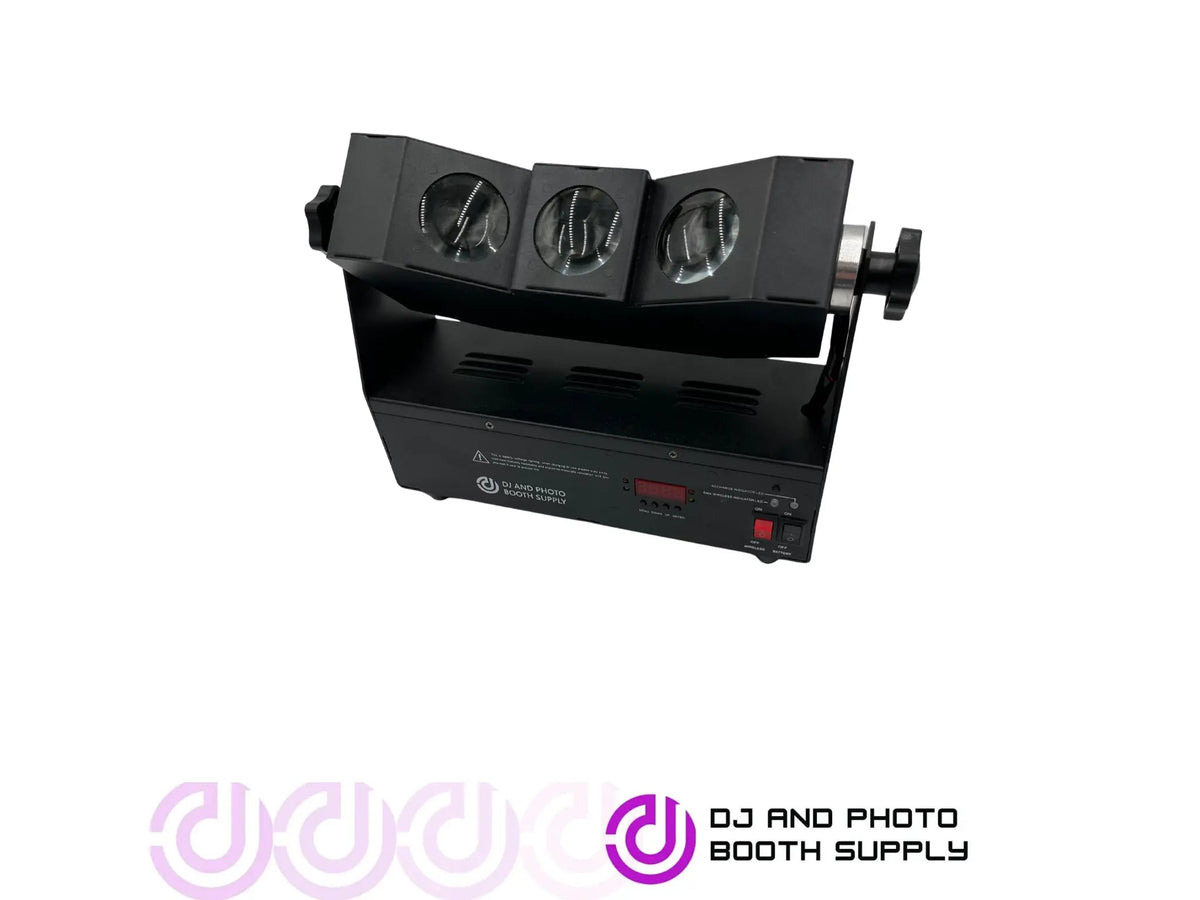 Both Lighting Aura Tri-Beam LED Uplight | Three-Beam Wireless DJ Fixture - DJ And Photo Booth Supply