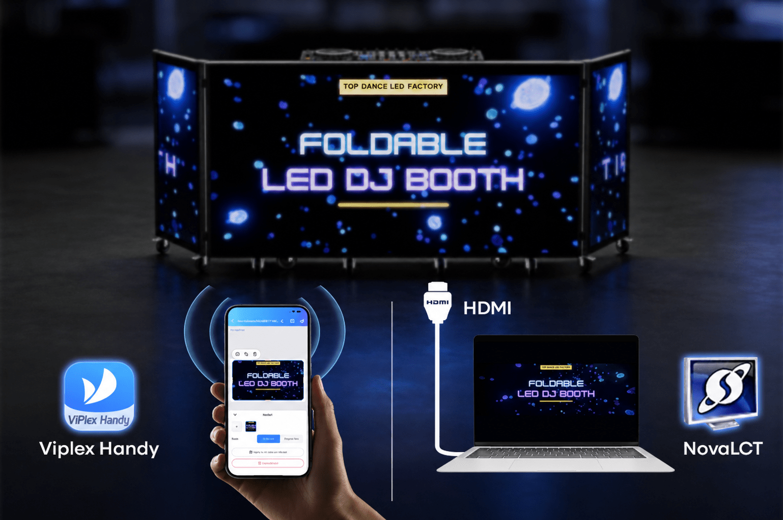 Folding LED Video DJ Booth | 270° Wraparound Display | 3.91mm GOB | Novastar TB40 Controller- DEMO- Extra 1 Year Warranty - DJ And Photo Booth Supply