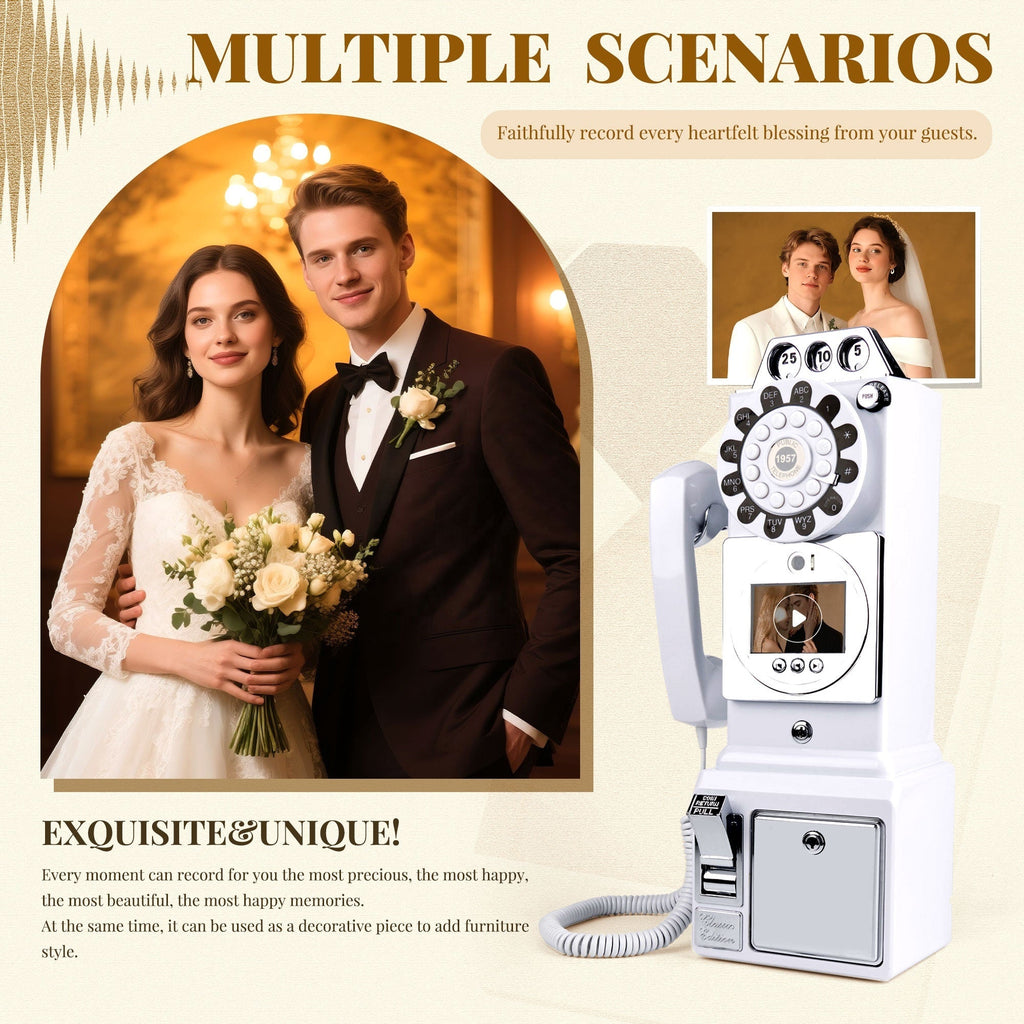 Retro Video Guestbook | Retro Phone Video Message Station for Event Operators - DJ And Photo Booth Supply