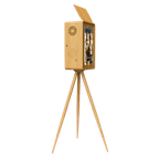 The Entourage | Wood Grain Tripod Photo Booth with Rear Touchscreen - DJ And Photo Booth Supply