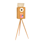 The Entourage | Wood Grain Tripod Photo Booth with Rear Touchscreen - DJ And Photo Booth Supply