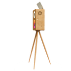 The Entourage | Wood Grain Tripod Photo Booth with Rear Touchscreen - DJ And Photo Booth Supply